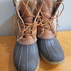 Brown fur-lines Bean Boots